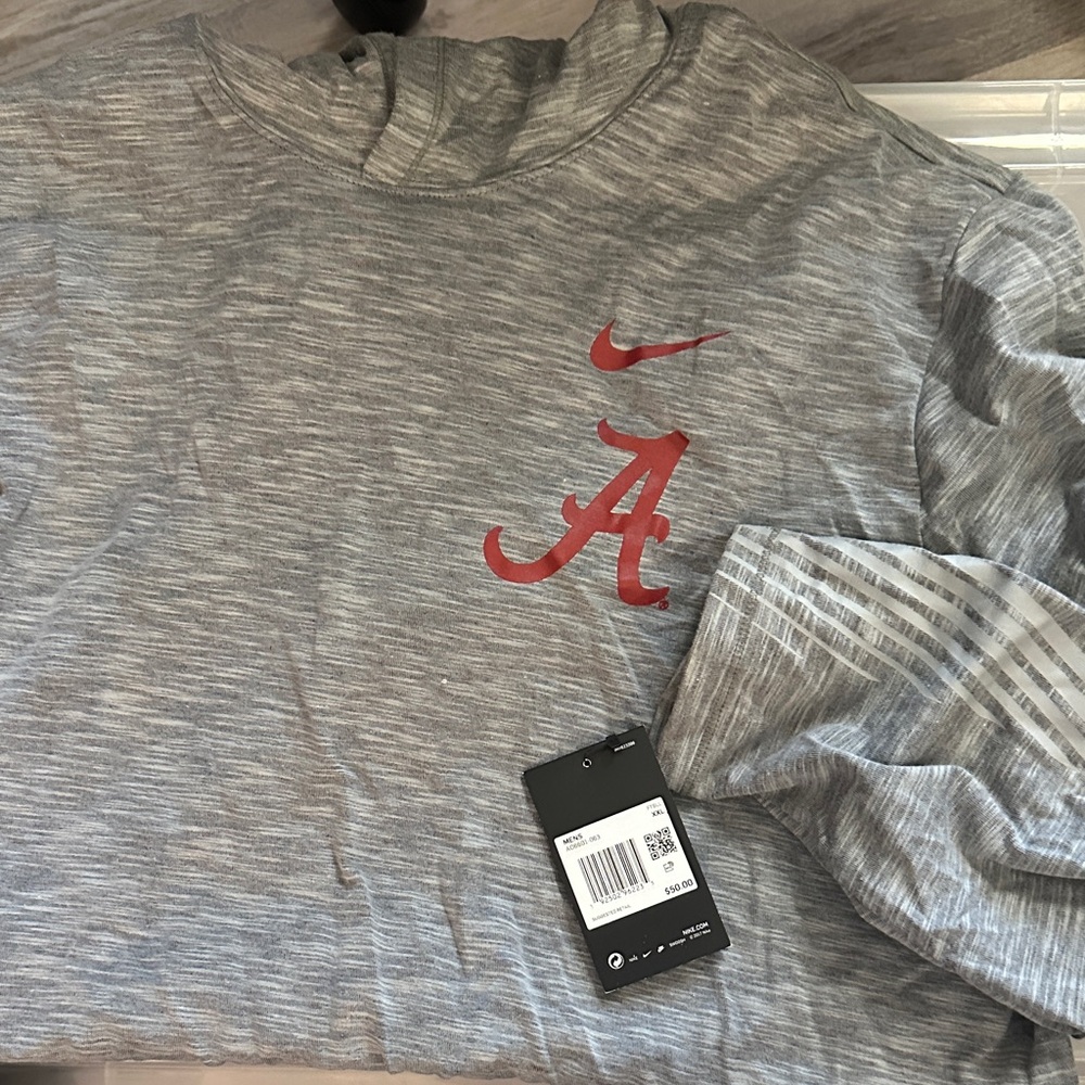 Nike Heather Gray long sleeve hoodie tshirt. Alabama adult XXL men’s